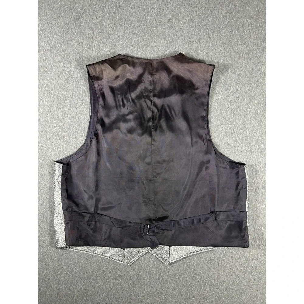 Wah Maker Frontier Clothing Silver Patterned‎ Vest Made In USA Size XL